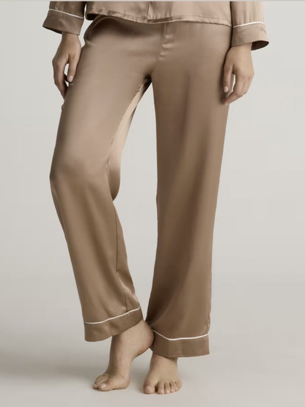 Small Quince 100% Washable Silk Lounge Pants Straight Leg Lightweight Pajama